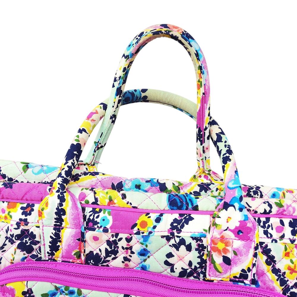 Vera Bradley Weekender Travel Bag Quilted Wildflower Paisley Crossbody - Picture 2 of 13